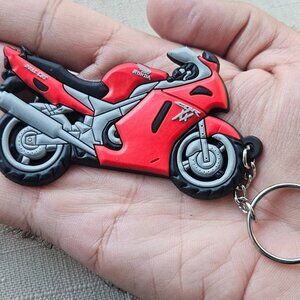 Sport Bike Key Chain Keys Holder Multi Color Rubber Bike Keychain